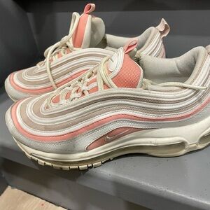 Nike Women's Air Max 97 Shoes - Pink and White